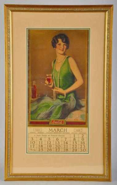 Appraisal: Coca-Cola Calendar Description Nicely matted and framed under glass Missing