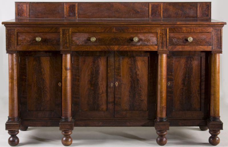 Appraisal: American Neoclassical Sideboard circa mahogany and mahogany veneer with white