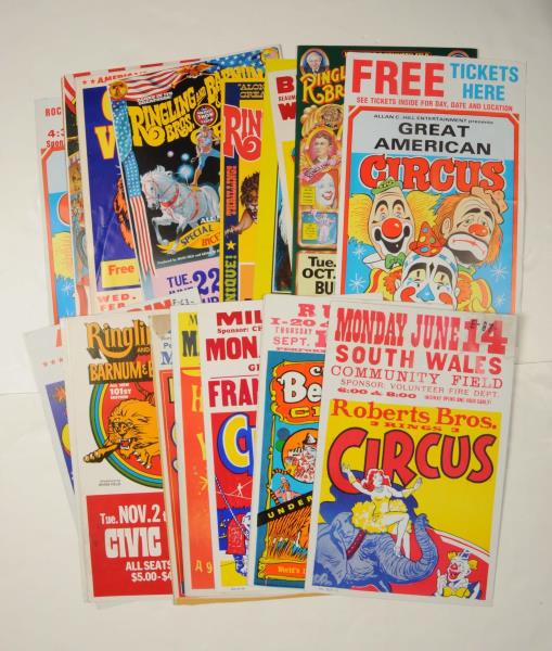 Appraisal: Lot Of Circus Posters This lot includes cardboard broadside style