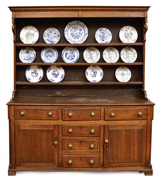 Appraisal: AN EARLY TH CENTURY WELSH OAK DRESSER WITH A THREE