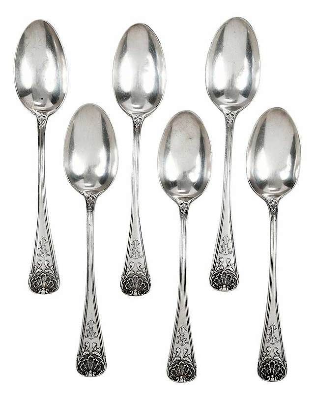 Appraisal: Six Faberg Russian Silver Spoons late th early th century