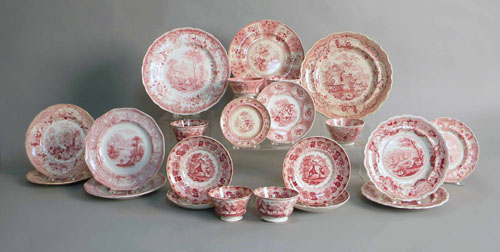 Appraisal: Group of red Staffordshire th c pcs