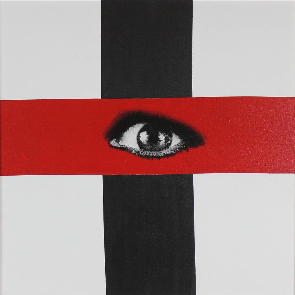 Appraisal: CHRISTOPHER MAKOS AMERICAN - ANDY'S EYE Acrylic and print on