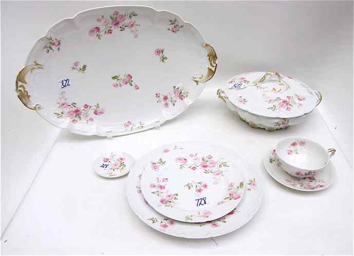 Appraisal: PIECE HAVILAND LIMOGES FINE CHINA SET with pink roses gold