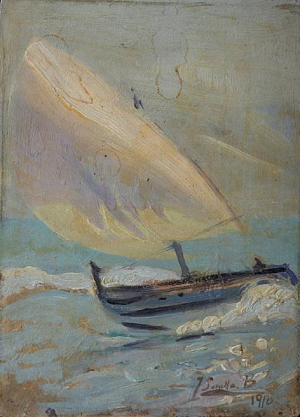 Appraisal: Attributed to Joaquin Sorolla y Bastida Spanish - A sailboat