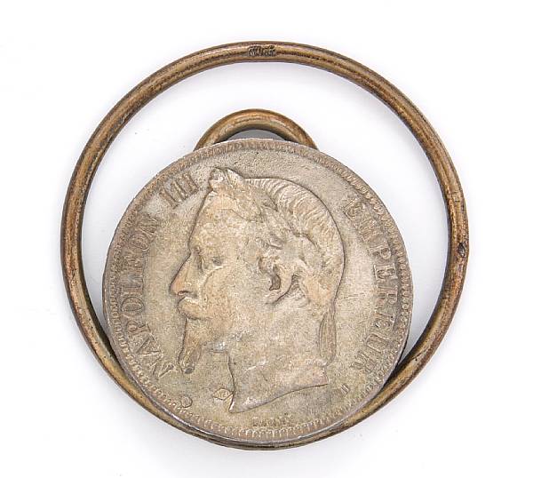 Appraisal: A mounted Napoleonic coin money clip We were over in