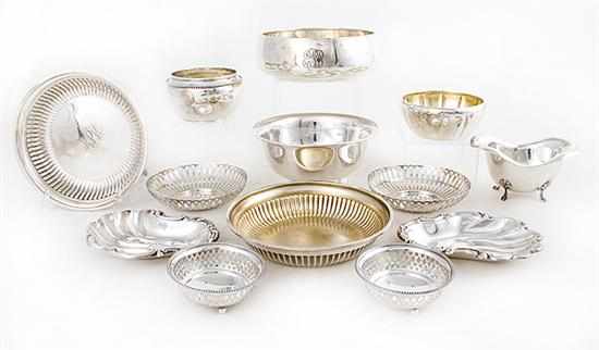 Appraisal: American sterling bowls dishes and trays various patterns and makers