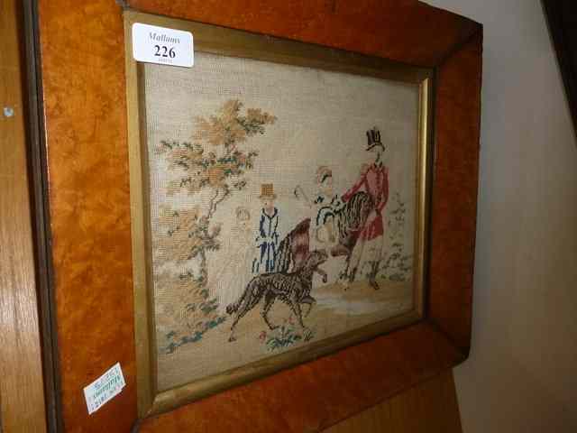 Appraisal: AN EARLY TO MID TH CENTURY NEEDLEWORK PICTURE of a