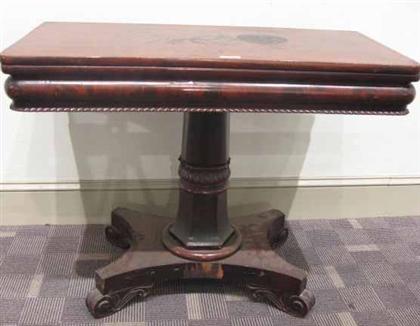 Appraisal: Classical mahogany tilt top card table With molded rectangular top