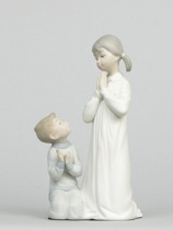 Appraisal: Lladro Teaching to Pray Sculptor Vincente Martinez Issued Retired Apprx