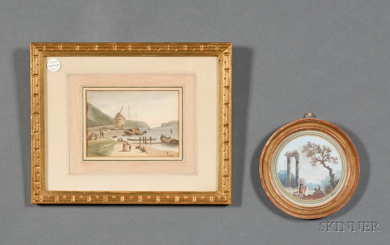 Appraisal: Five Framed Watercolor Landscapes late th early th century comprising