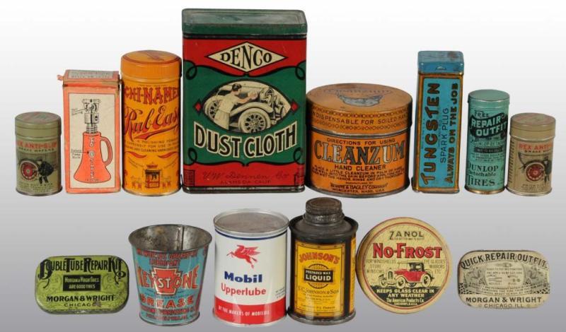 Appraisal: Lot of Product Tins Description Includes tins for mostly automobile-related