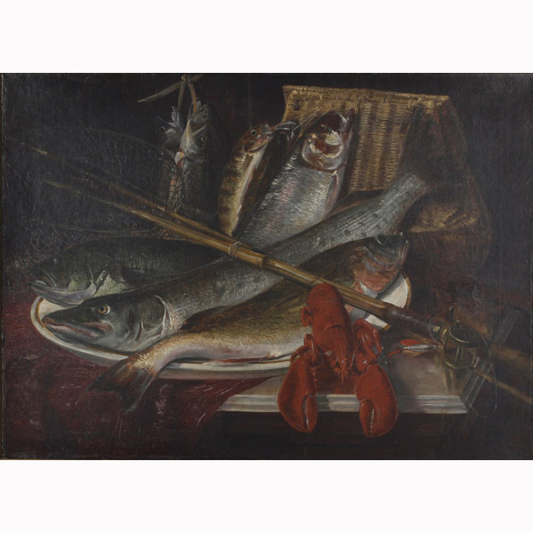 Appraisal: Thomas Corwin Lindsay American - still life with fish lobster