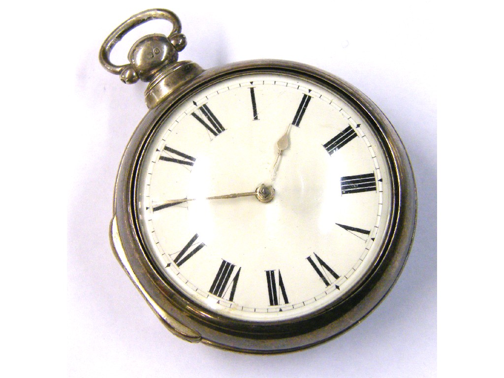 Appraisal: Silver fusee verge pair case pocket watch hallmarked London the