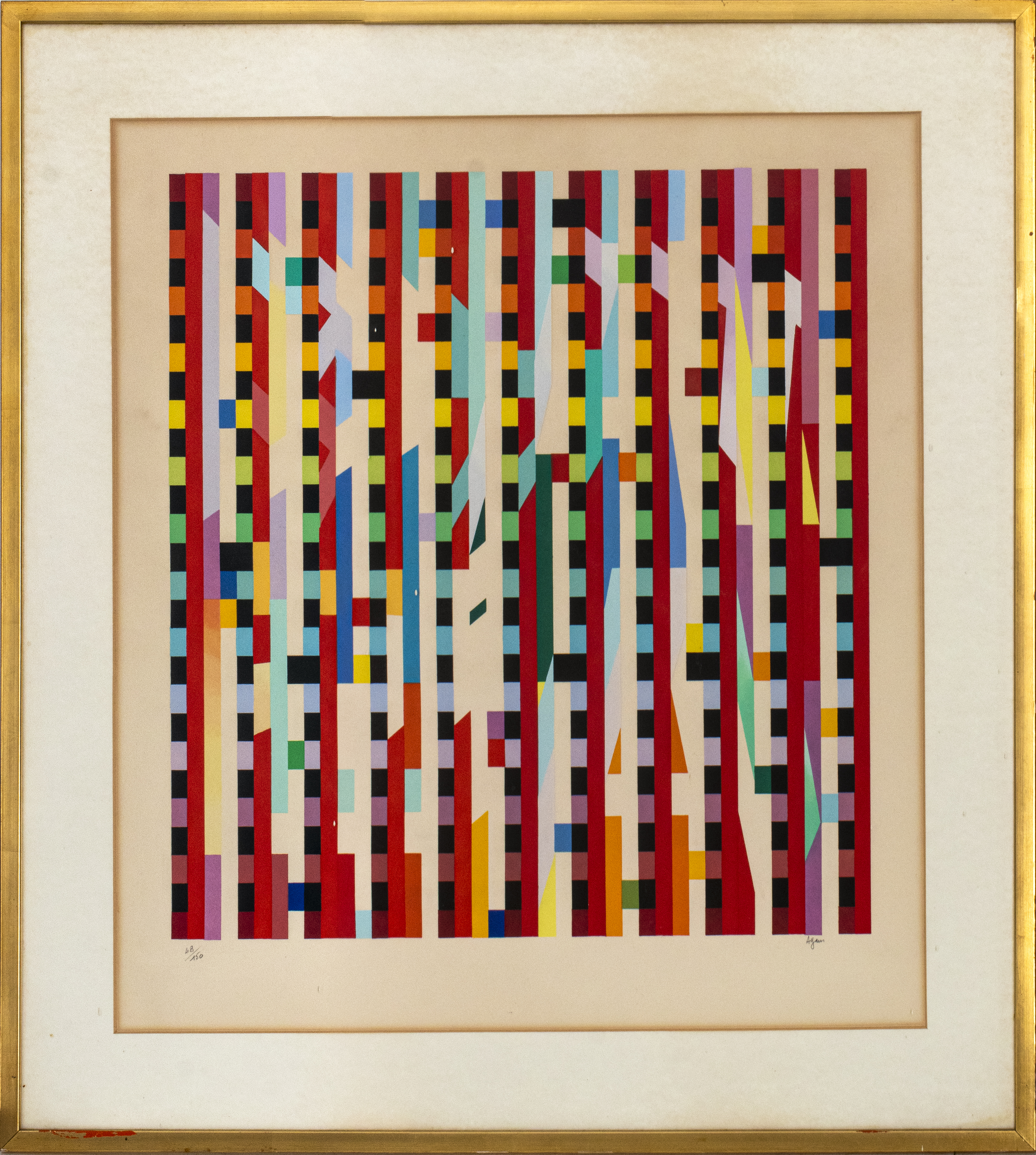 Appraisal: YAACOV AGAM AGAMOGRAPH LITHOGRAPH Yaacov Agam Israeli b Agamograph lithograph