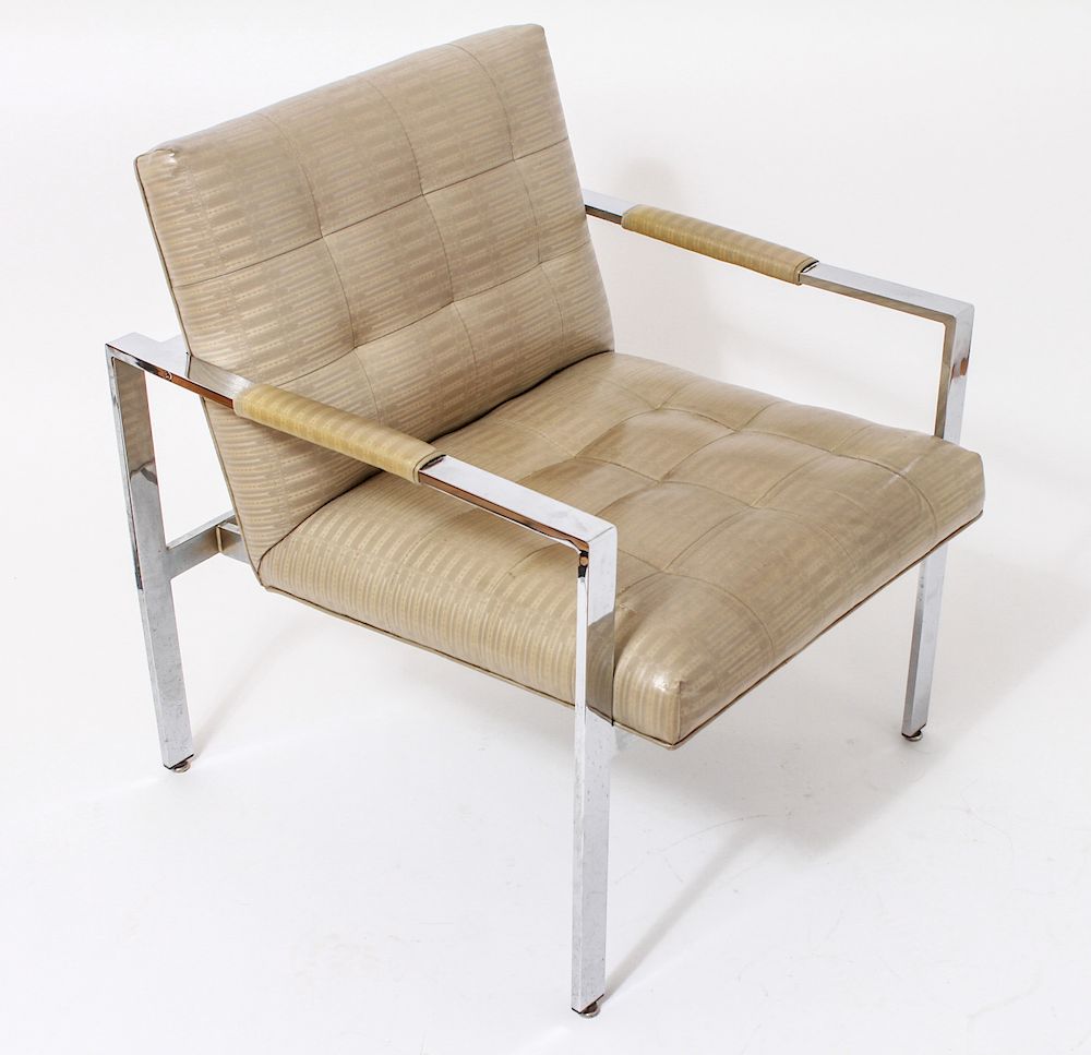 Appraisal: Milo Baughman Mid-Century Modern Armchair Milo Baughman mid-century modern open