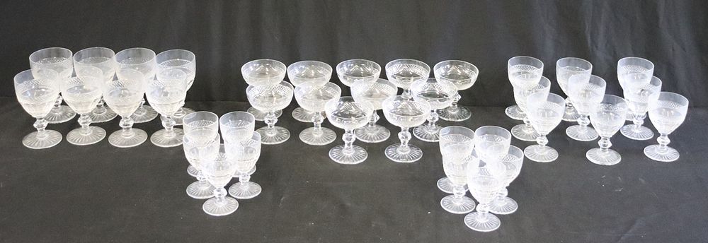 Appraisal: Lot Of St Louis Cut Glass Stemware To include Red