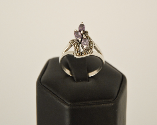 Appraisal: Lavender Ice and Marcasite Ring Sterling Silver Size