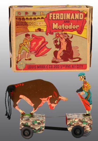 Appraisal: Marx Ferdinand Matador Toy in Orig Box Description Tin Wind-up