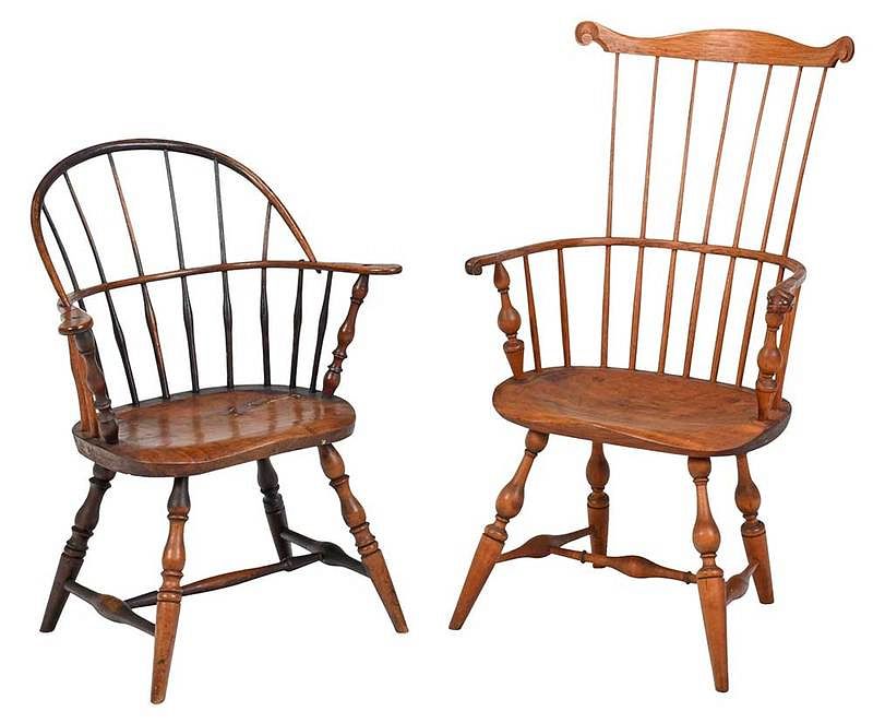 Appraisal: Two Period American Windsor Armchairs late th century comprising a