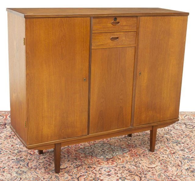 Appraisal: Danish mid-century modern teakwood sideboard c s rectangular case fitted