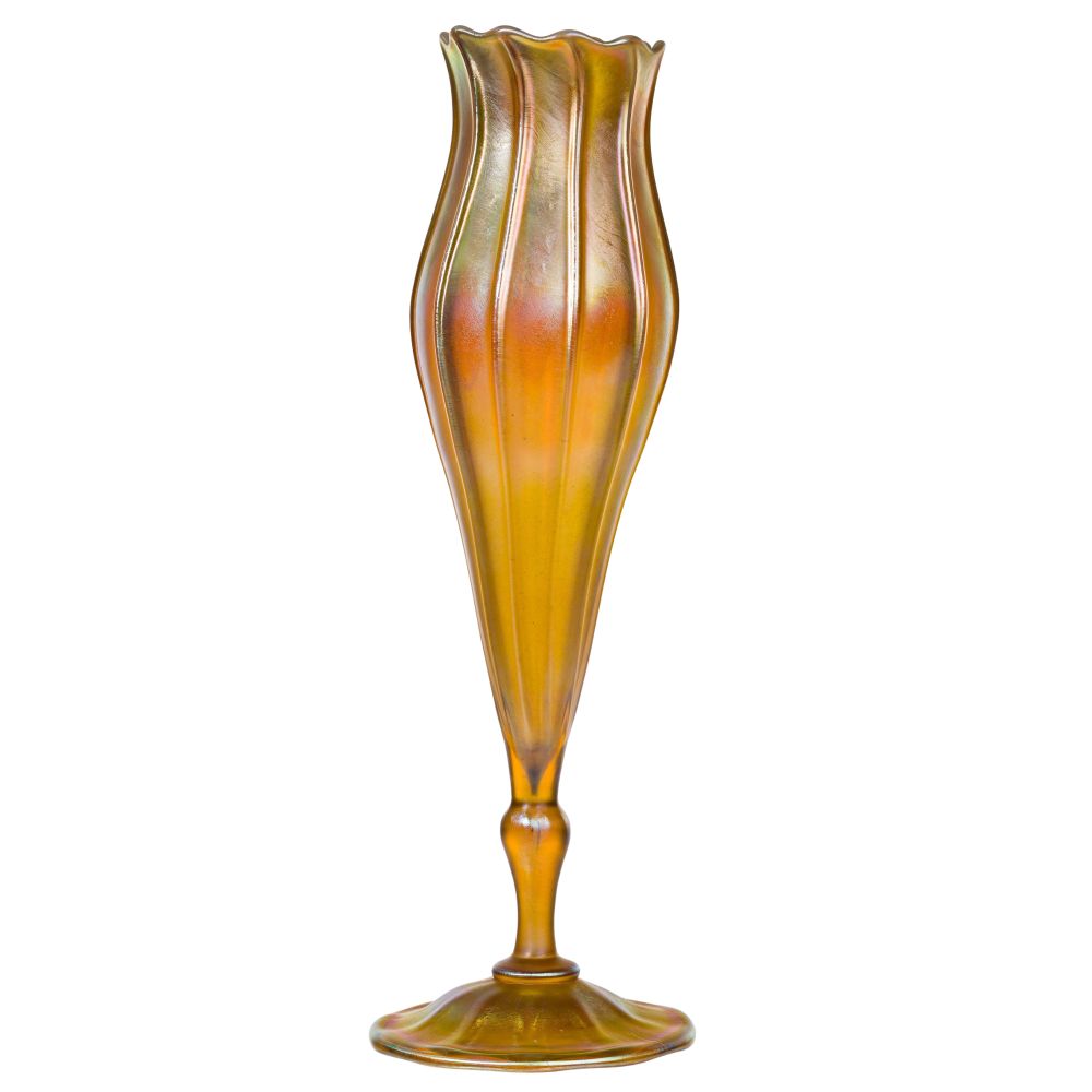 Appraisal: LOUIS COMFORT TIFFANY FAVRILE FLORA VASEGold iridescent art glass vase