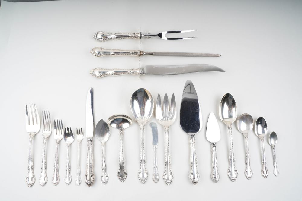 Appraisal: GORHAM SILVER FLATWARE SERVICEEnglish Gadroon pattern Introduced comprising dinner forks