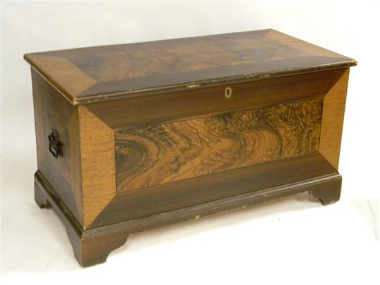 Appraisal: Blanket chest grain painted with contrasting panels raised on bracket