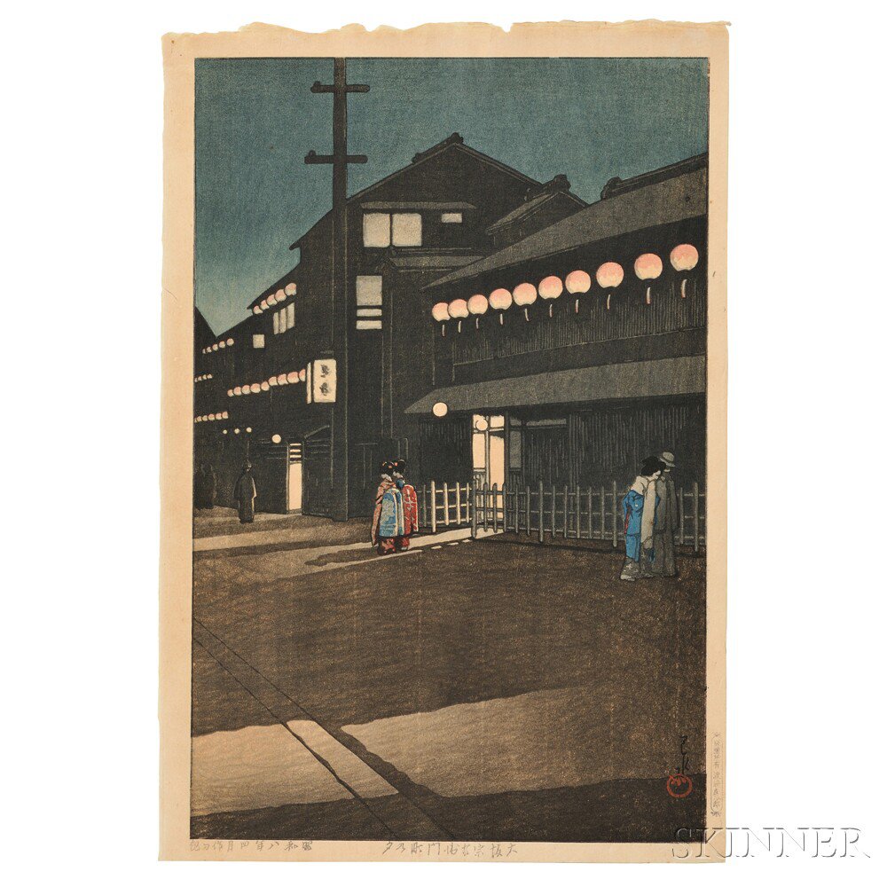 Appraisal: Kawase Hasui - Evening in Soemoncho Town Osaka Japan April