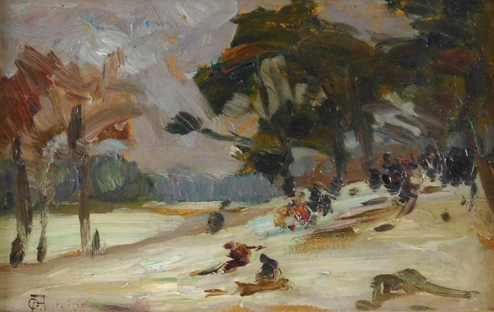 Appraisal: Otto Antoine German - oil on panel snow scene with