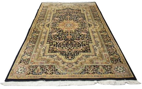 Appraisal: RUGS Modern Indo-Persian Kirman moss green black cream and red