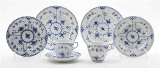 Appraisal: A Collection of Royal Copenhagen Porcelain Articles comprising four plates