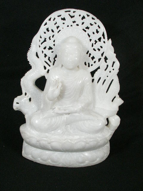 Appraisal: Carved Soapstone Buddha Oriental seated cross legged w right hand