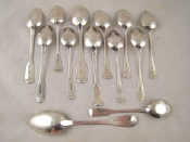 Appraisal: A small quantity of Georgian silver spoons including five O