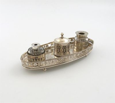 Appraisal: A th century Italian silver inkstand maker's mark of G