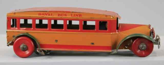 Appraisal: MARX ''ROYAL'' BUS LINES Lithographed tin done in colorful orange