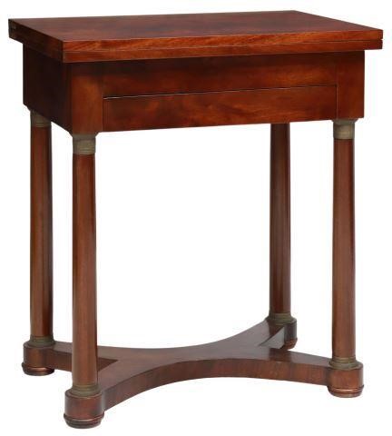 Appraisal: French Empire style mahogany flip-top games table late th c