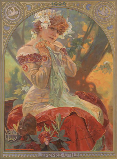 Appraisal: ALPHONSE MUCHA - LEF VRE-UTILE SARAH BERNHARDT x inches x