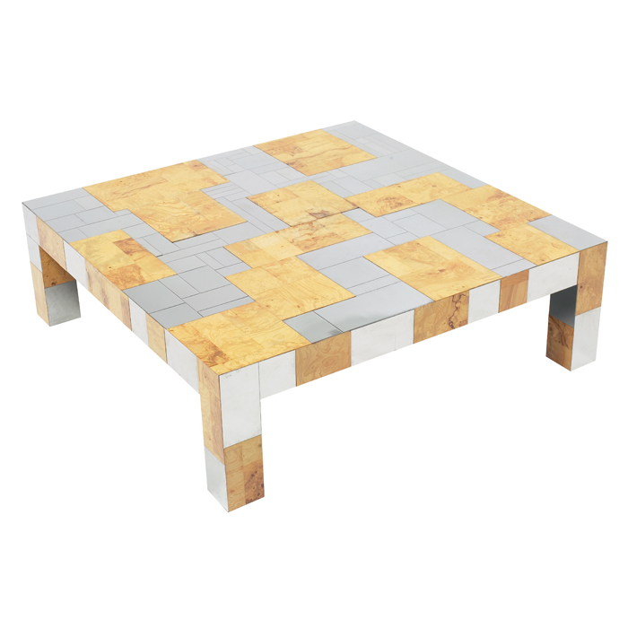 Appraisal: Paul Evans Cityscape coffee table by Directional large square form