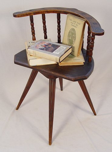 Appraisal: FRANK SCHOONOVER ARTIST CHAIR WITH AUTOGRAPHED ILLUSTRATED BOOKS The chair