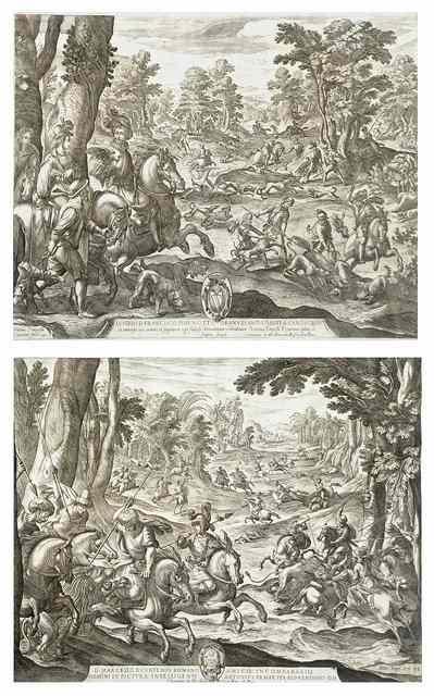 Appraisal: Antonio TempestaHunting scenes two numbered and in ink to the