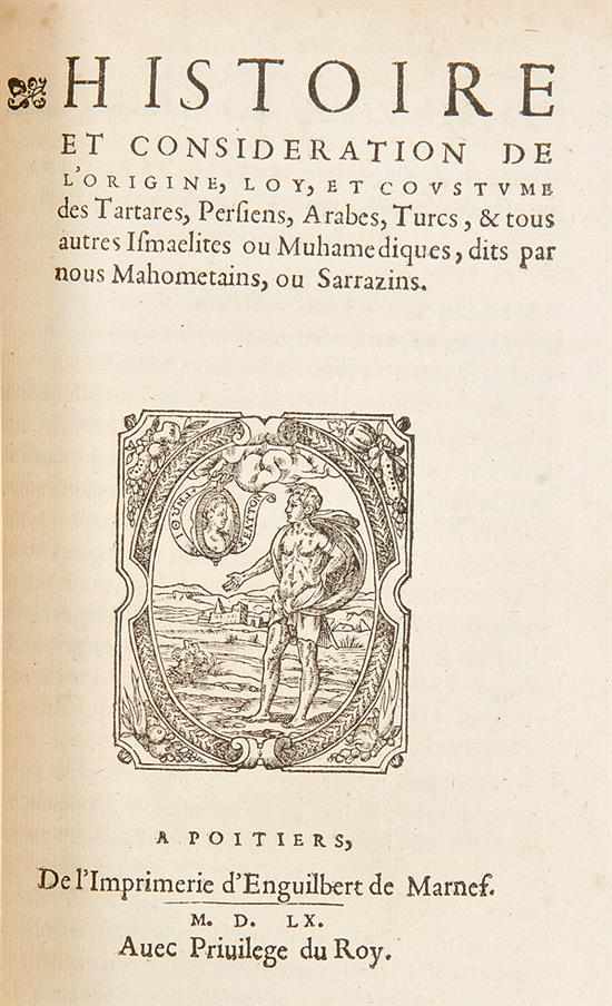 Appraisal: Rare th century book Postel's De la Republique des Turcs