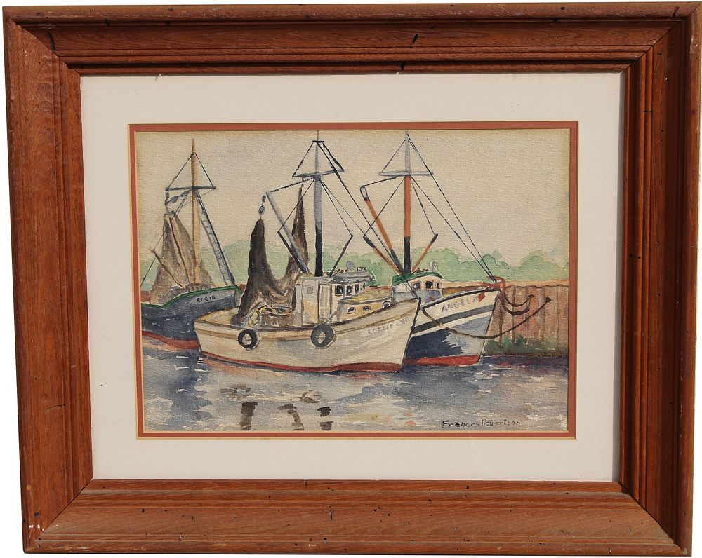 Appraisal: Signed American School Watercolor of Harbor Scene Signed American School