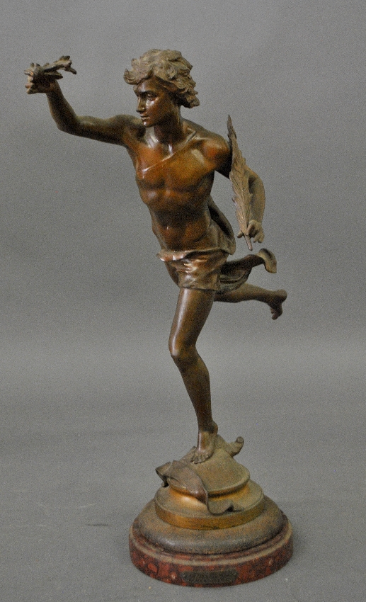 Appraisal: - French bronze figure of a running male nude titled