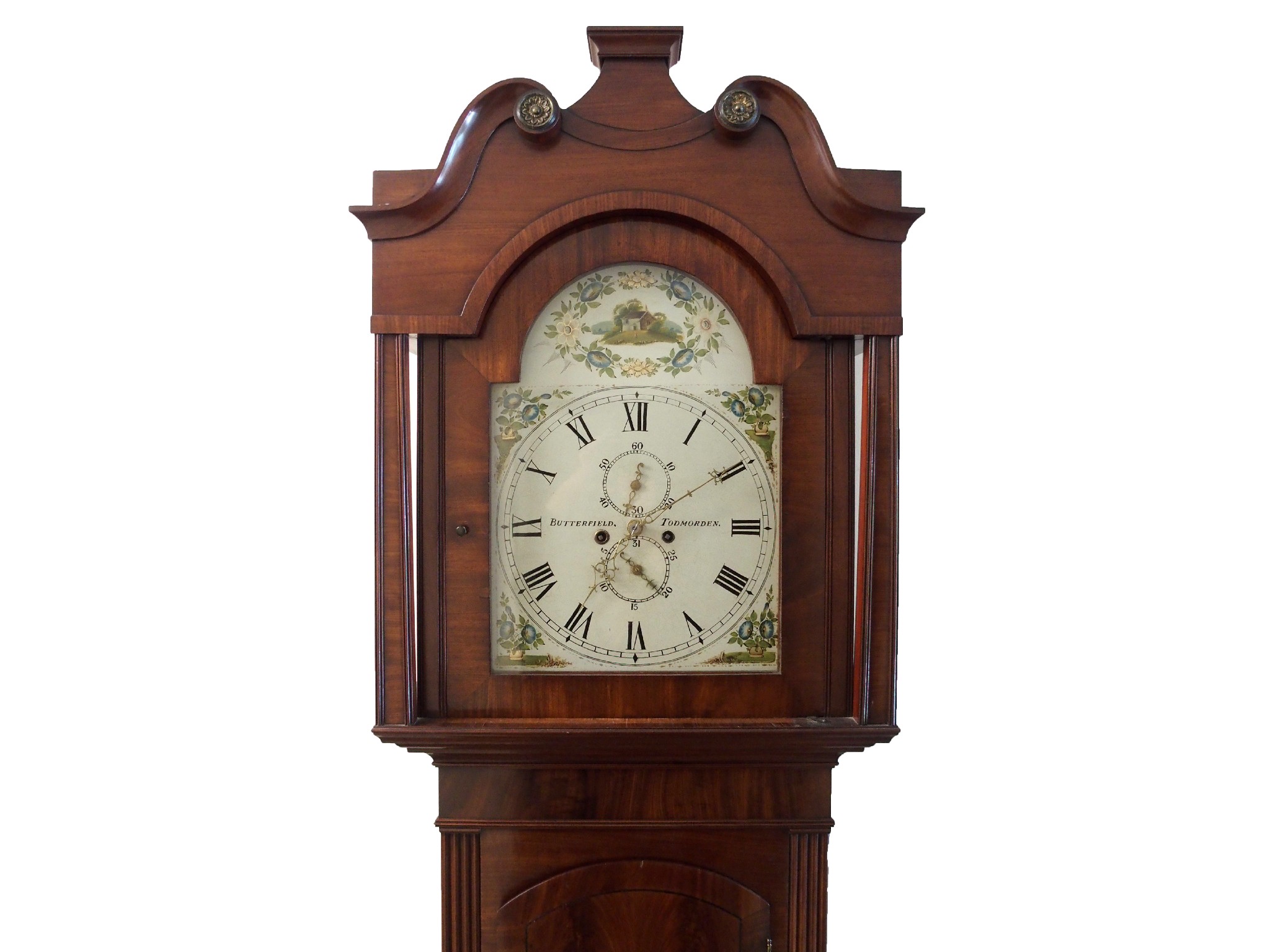 Appraisal: A mahogany and ebony strung longcase clockthe painted enamel dial