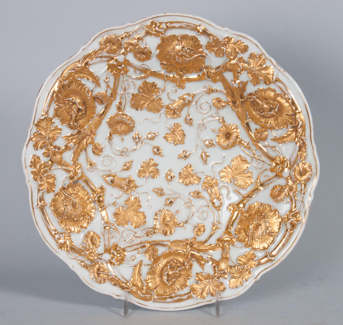 Appraisal: Meissen porcelain bowl first quarter- th century molded and gilt