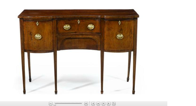 Appraisal: George III line inlaid mahogany sideboardlate th century