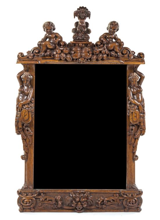 Appraisal: Sale Lot A Renaissance Revival Carved Oak Mirror th century