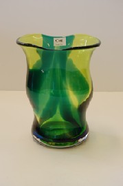 Appraisal: KOSTA BODA GREEN GLASS VASE SIG WARFF