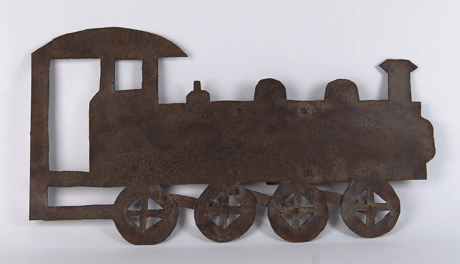 Appraisal: FLAT STEEL LOCOMOTIVE WEATHERVANE Cutout steel weathervane of an train